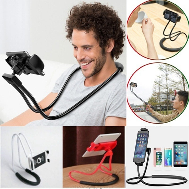 Lazy Bendable Flexible Hang Neck Phone Holder 360 Degree Rotation Mobile Stand