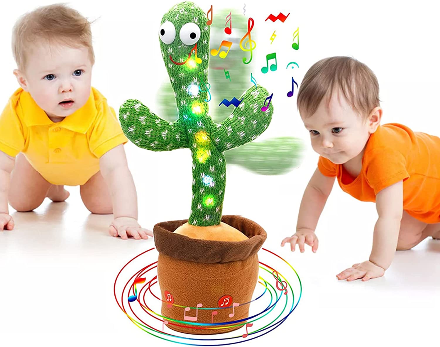 Rechargeable Cute Dancing Cactus Toy for Kids | Talking Dancing Shaking & Talk Back with Lights